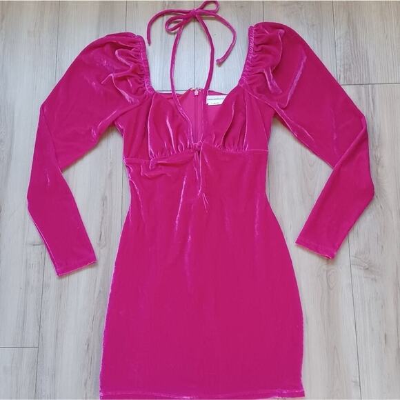 Lovers + Friends Pink Velvet Nami Mini Dress S NWT SOLD OUT Style - Picture 7 of 14
